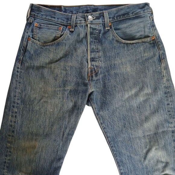 Levi's x Streetwear 501 Jeans Grass Stained Distressed Comfortable Worn In Denim - Picture 7 of 13